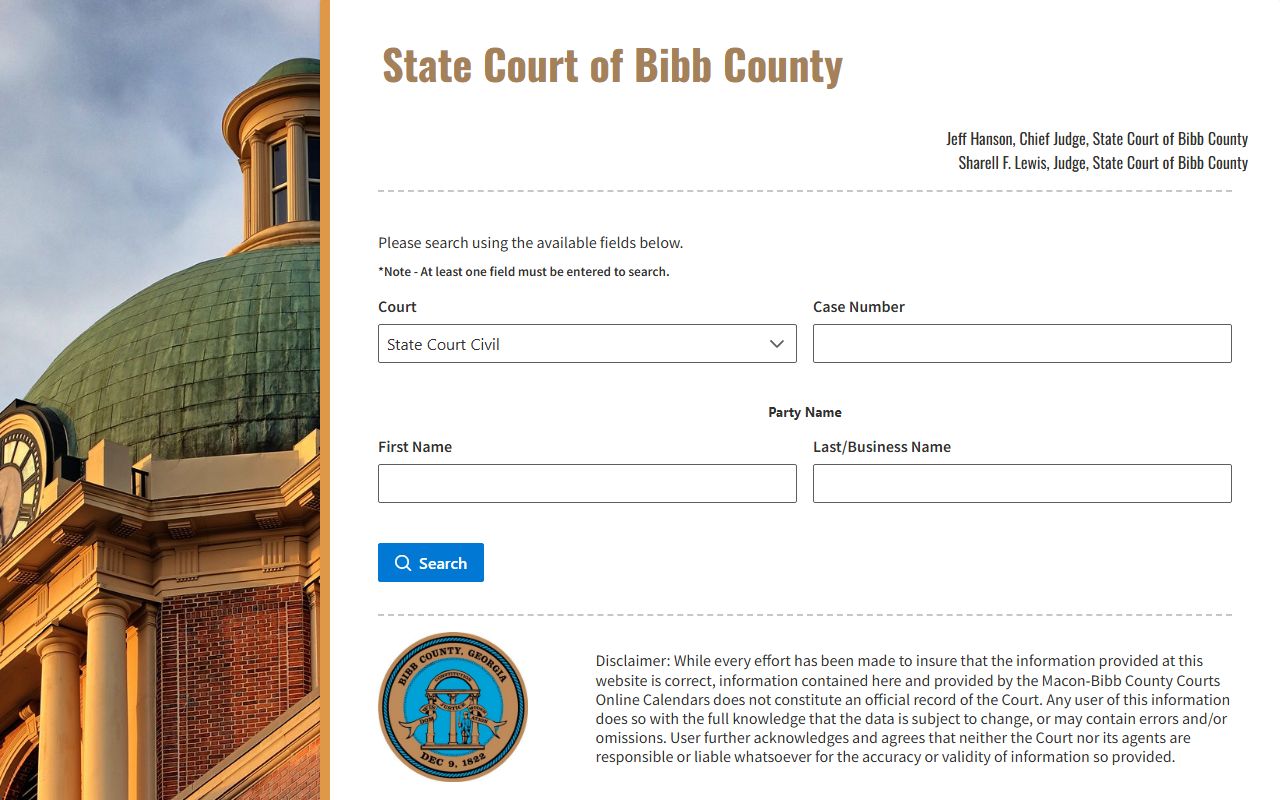 Bibb County court records after jail arrest State Court docket search